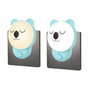 Luz Quitamiedos Infantil Enchufe con Botón On/Off Lámpara Bebé Noche para Pasillo, Cocina, Inodoro, Koala Luz Nocturna Bebé Recién Nacido Niños