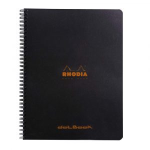 Clairefontaine, RHODIA, 193039C, Cuaderno encuadernación espiral, A4+, Interior: punteado, 160 Páginas, Papel Clairefontaine Blanco 80 gr/m², Negro