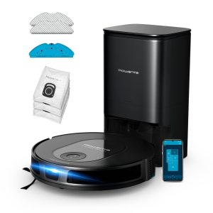 Rowenta X-Plorer Serie65+ - Robot Aspirador, tecnología láser, mapeo Permanente, Limpieza automática y metódica, Cobertura Total, depósito Suciedad Inteligente, Vaciado automático, Muy Plano, RR8L85