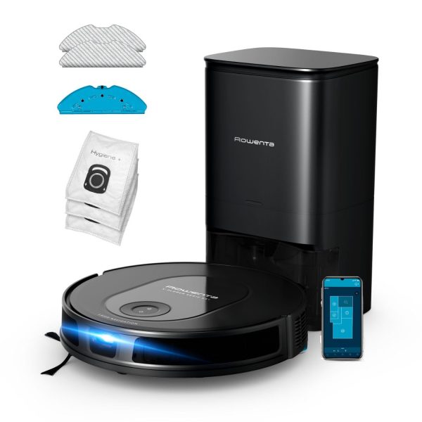 Rowenta X-Plorer Serie65+ - Robot Aspirador, tecnología láser, mapeo Permanente, Limpieza automática y metódica, Cobertura Total, depósito Suciedad Inteligente, Vaciado automático, Muy Plano, RR8L85