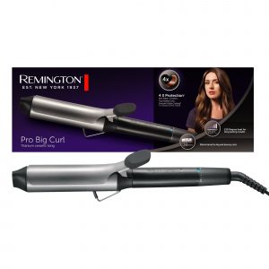 Remington Rizador de Pelo Pro Big Curl, Ondulador de Pelo con Pinza de 38 mm, Rizos Grandes y Ondas Suaves, Cerámica con Titanio, Turmalina, Protección y Brillo, 8 Temperaturas hasta 210°C, CI5538