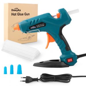 Dweyka Pistola Silicona Caliente 60 / 100W Doble Temperatura, Barras de Pegamento de 11mm, para Arte, Empaques, Reparaciones y en el hogar, Oficina y Escuela