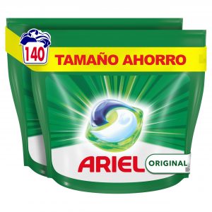 Ariel Todo En 1 PODS, Detergente Líquido Para Lavadora 140 Cápsulas Original Lavados, 5 Acciones, El embalaje puede variar
